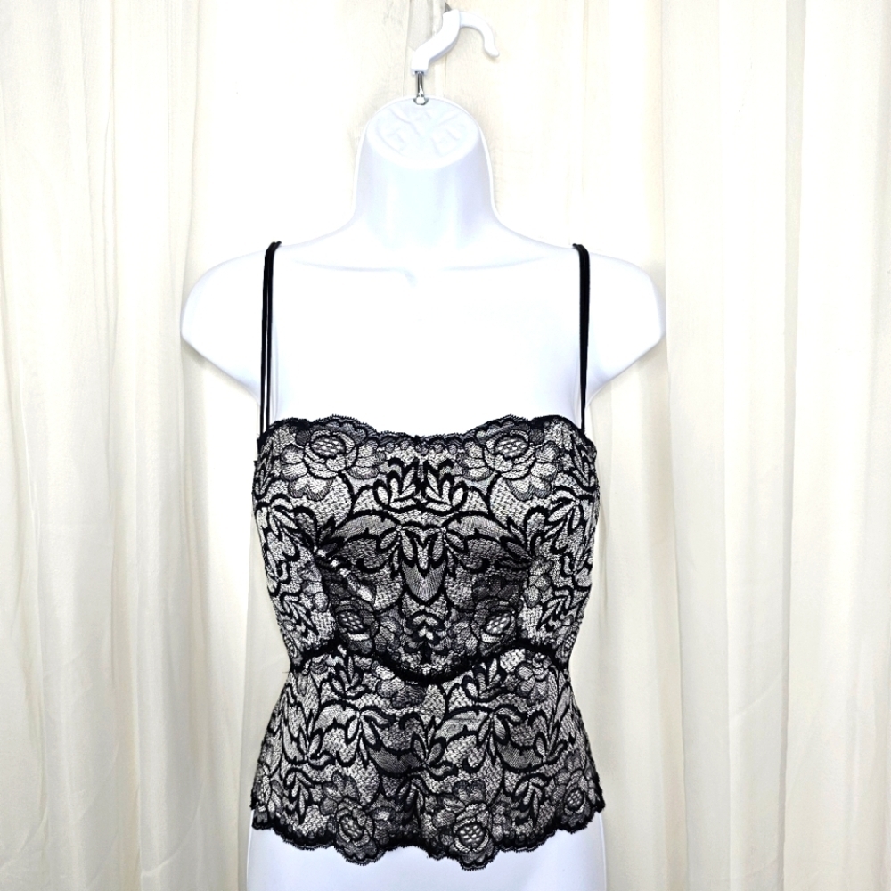 Cosabella Italy Black Lace Bustier Corset Top Size 2